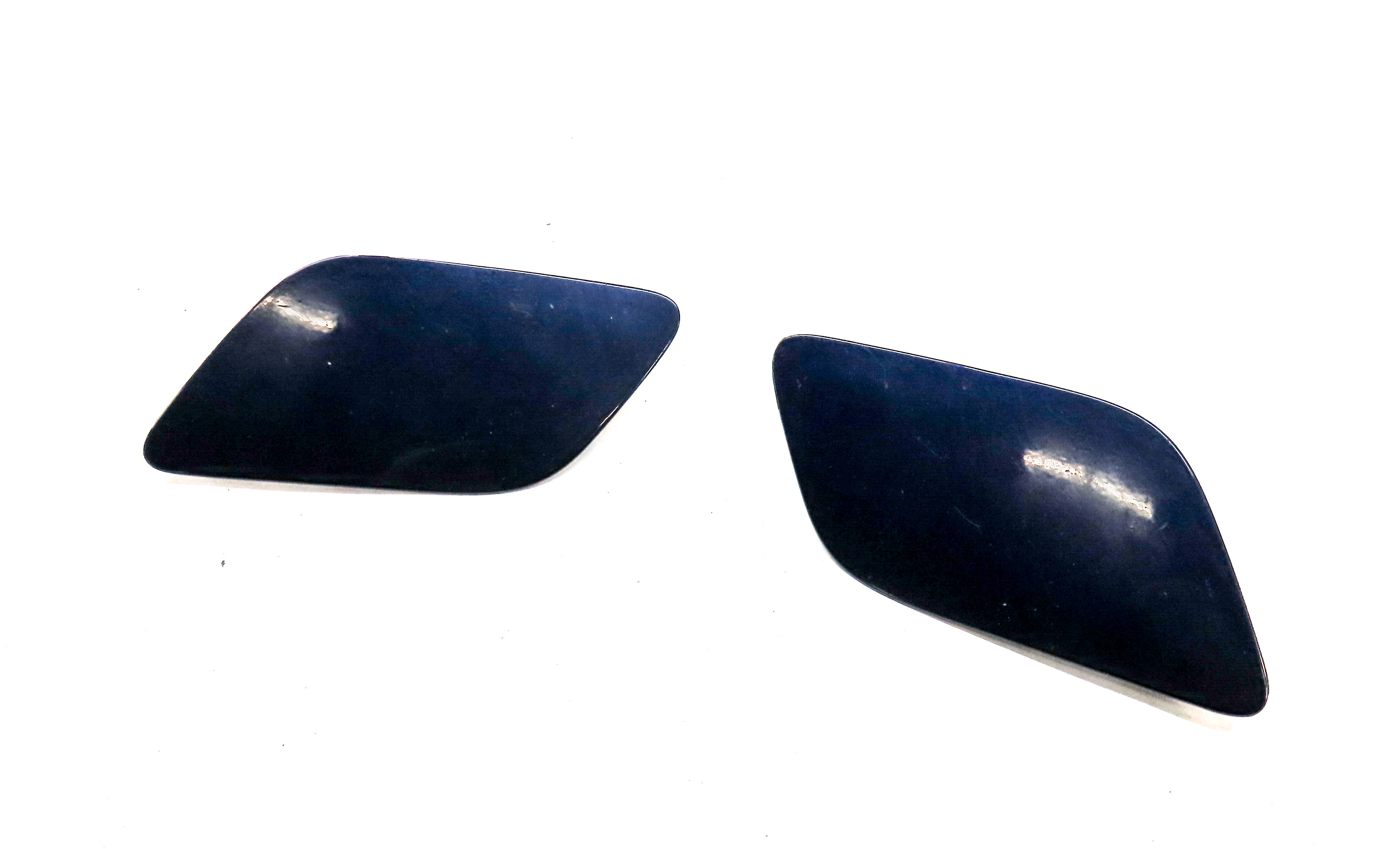 08 AUDI Q7 4L FRONT LEFT & RIGHT HEADLIGHT WASHER SQUIRTER TRIM SET/2 (BLUE) — exact item pictured